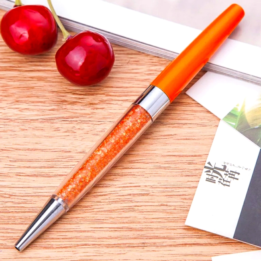 Hyacinth Orange Crystal Ballpoint Pen with Black Ink